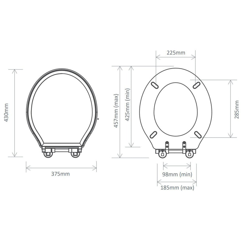 Tavistock Seat Vitoria WC Seat 375MM (w) X 430MM — TS850WSC-SF - Getplumb