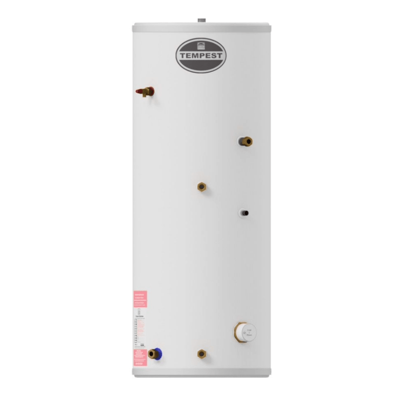 Telford Tempest 200 Litre Indirect Unvented Hot Water Cylinder - Stainless Steel - Getplumb