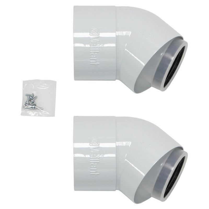 Vaillant 45 DEG Elbow DN80/125 (2 Pcs) – Flue Bends for Vaillant Boiler Systems - Getplumb