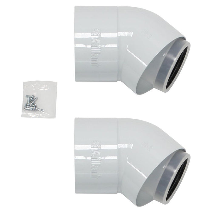 Vaillant 45 DEG Elbow DN80/125 (2 Pcs) – Flue Bends for Vaillant Boiler Systems - Getplumb