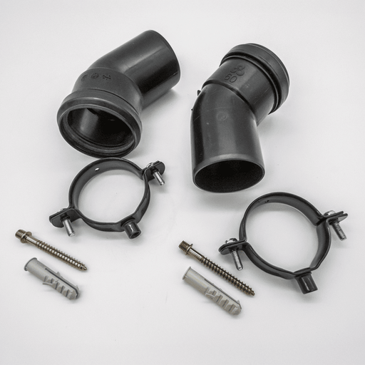 Vaillant Elbow 45 Deg DN60(2 Pieces) Black - Getplumb