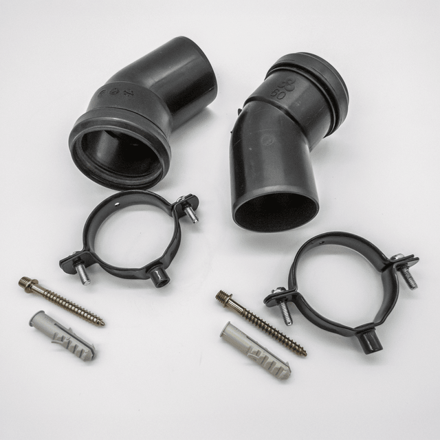 Vaillant Elbow 45 Deg DN60(2 Pieces) Black - Getplumb