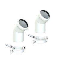 Vaillant Elbow 45 Deg DN60(2 Pieces) White - Getplumb