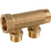 Valsir Pexal Brass 2 - Way Manifold – 3/4" Inlet to 1/2" Outlets | VS0132401 - Getplumb