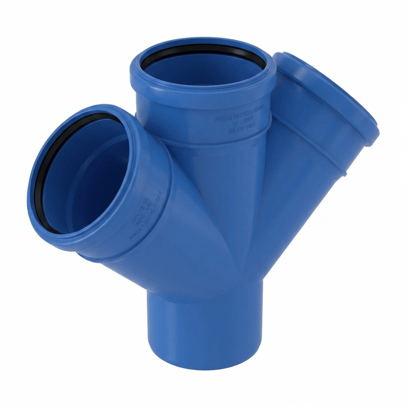 Valsir Triplus 110mm Double Branch 45° Drainage Fitting – VS0650655 - Getplumb