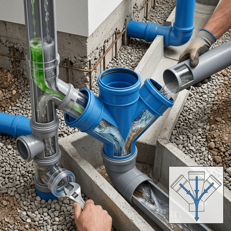 Valsir Triplus 110mm Double Branch 45° Drainage Fitting – VS0650655 - Getplumb