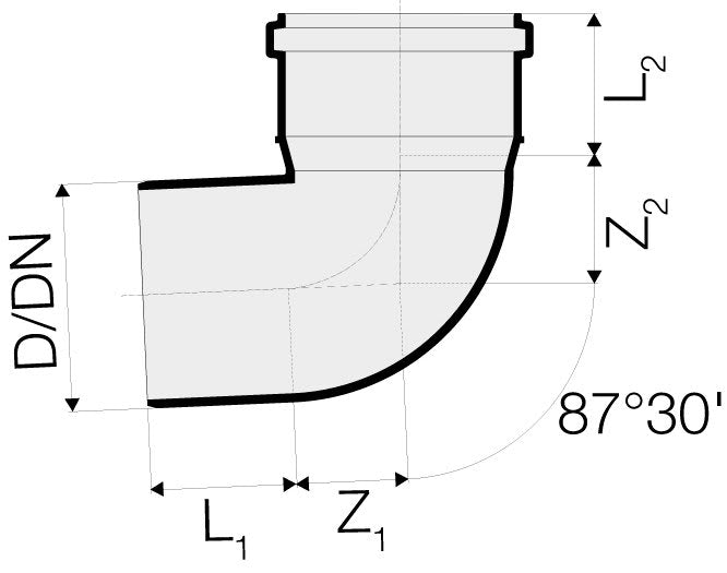 Valsir Triplus Bend - 87.30 Degree, D110 mm - VS0650459 - Getplumb