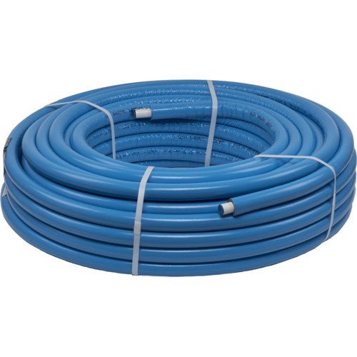 VS0100469 – Valsir Pexal Pipe 26x3mm, 50m Length, Pre - Insulated 10mm Blue - Getplumb