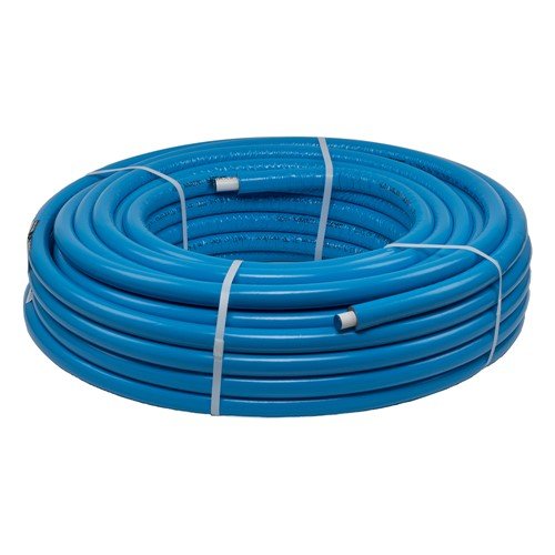VS0100494 – Valsir Pexal Pipe 26x3mm, 50m Length, Pre - Insulated 13mm Blue - Getplumb