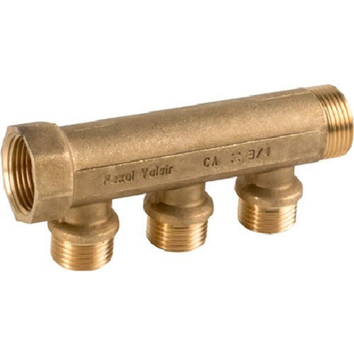 VS0132501 VALSIR PEXAL BRASS 3 PORT MANIFOLD 3/4'' INLET - 1/2' OUTLET - Getplumb