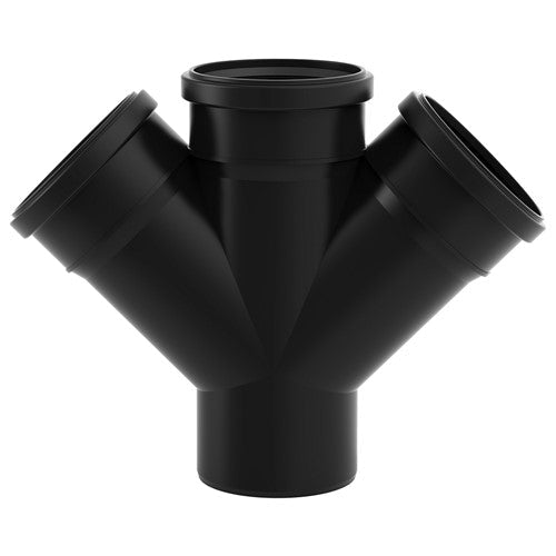 VS0660655 VALSIR BLACKFIRE DOUBLE BRANCH 110/110/110 45 Degree - Getplumb