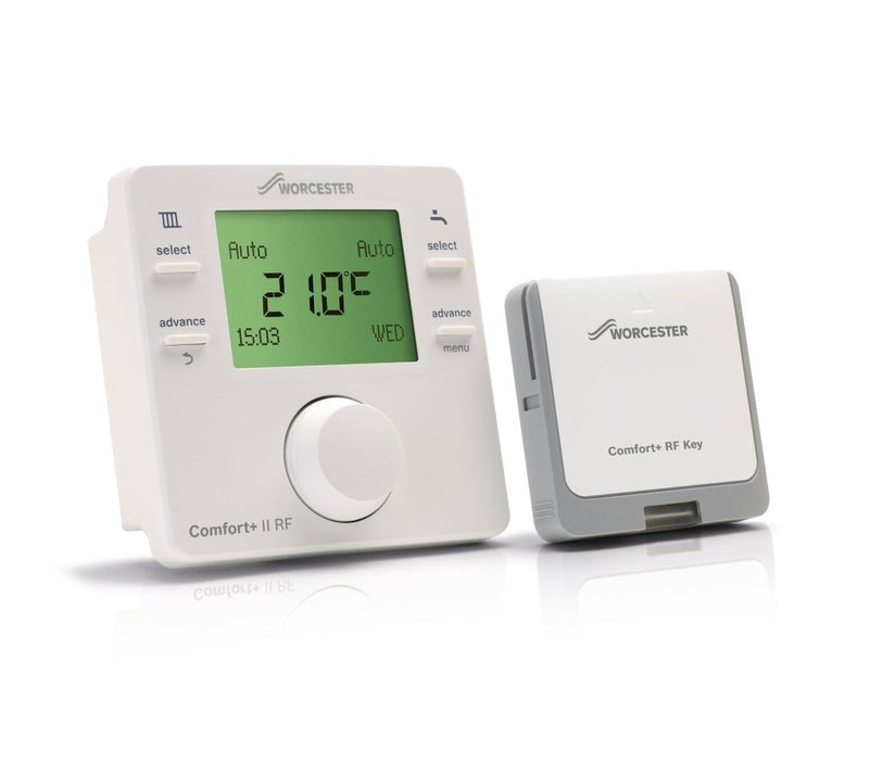Worcester Comfort+ II RF W/less Programmable Room Thermostat & Receivr - Getplumb